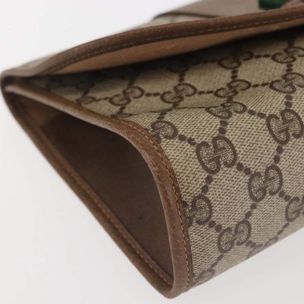 GUCCI GG Supreme Web Sherry Line Clutch Bag PVC Beige Red 89 01 030 Auth bs29490 - Picture 14 of 16